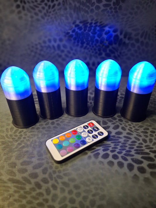 37mm LED rounds. 5-pack with hulls and remote