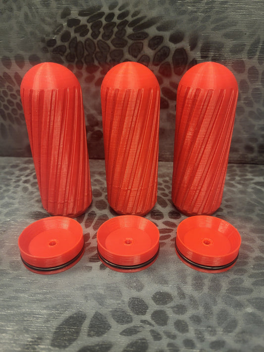 37mm spiraled projectile with threaded bottom cap and pusher cup for aluminum shells 3 pack